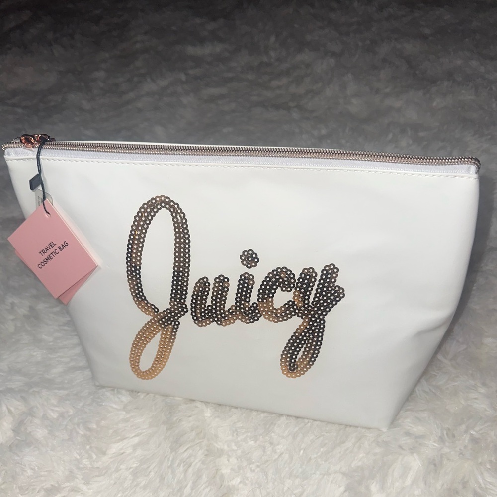 Juicy Couture White and Gold Cosmetic Bag